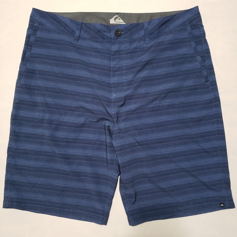 Quicksilver‎ Hybrid Board Shorts 4 Way Stretch Quick Dry Mens 37 Blue Stripes